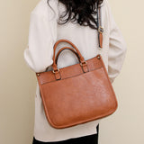 New Casual Retro Tote Bag for Women Fashionable and Versatile One Shoulder PU Leather Crossbody Bag Lady Style