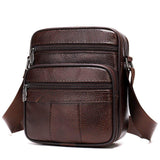 Men's High-End Trendy First-Layer Cowhide Genuine Leather Crossbody Bag Vertical Casual Fashionable Trendy