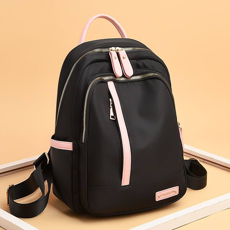 Women's Large Capacity Korean Style College Backpack Easy Match Waterproof Lightweight Oxford Cloth Travel Bag