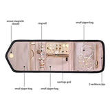 Hot Sale Eco-friendly Portable Travel Jewelry and Makeup Organizer Polyester with Open Closure Fashion Letter Pattern