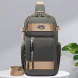 Men's Trendy Large-Capacity Nylon Waist Bag Personalized Shoulder Bag for Travel Cycling Hiking Work Commuting Sling Chest Bag