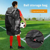Double Shoulder Polyester Basketball Football Net Volleyball Training Equipment Large Ball Net Storage Bag with Zipper Backpack