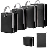 Nylon Cloth Storage Bags with Zipper Sport Fashion Compression Packing System Closure 6-Piece Travel Packing Cubes Organizers