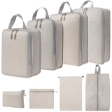 8 Pcs Sport Style Multi-Function Compression Packing Cubes Custom Skincare Bag with Zipper Closure Suitcase Luggage Organizers
