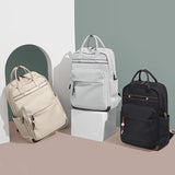 Solid Color Unisex Waterproof Oxford Polyester Laptop Backpack with Top Handle Travel Casual Business Computer Bag