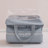 Travel Bag Large Capacity Handheld New Leather Film Swimming Dry Wet Separation Fitness Storage Zipper Geometric Letter