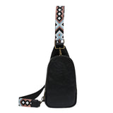 Fashionable Crossbody Fanny Pack Guitar Brass Solid Vegan Leather Girl Sling Belt Bag Women