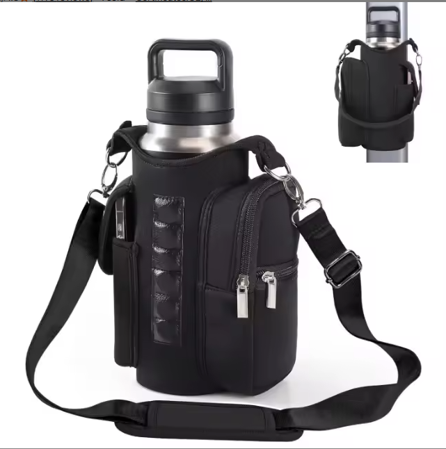 Premium Triple-Magnet Gym Bottle Carrier – High-Performance Polyester Sling with Integrated Smartphone Pockets and Ultra-Secure Magnetic Grip