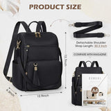 Women's Genuine Leather Anti-theft Travel Backpack Purse with Tassel Casual Shoulder Handbag