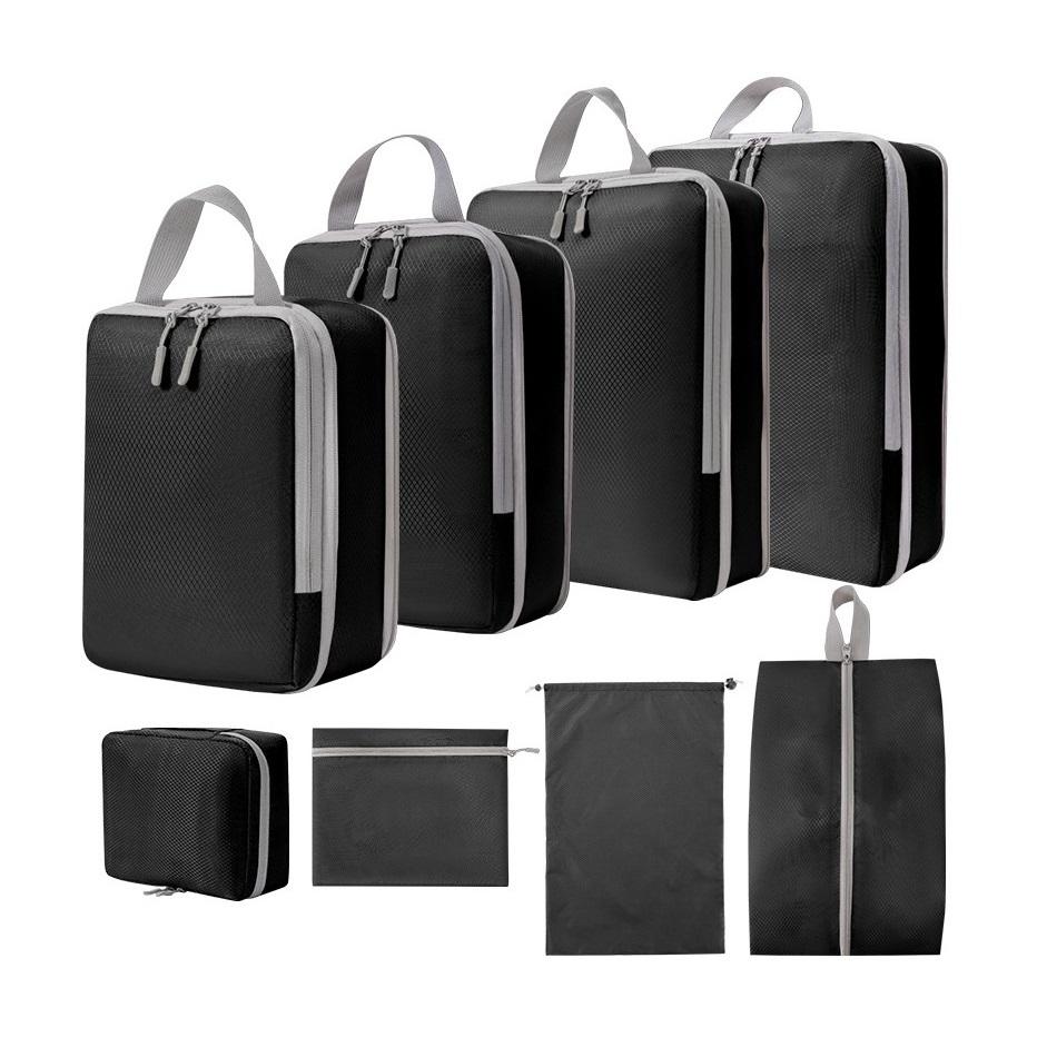 8 Pcs Set Foldable Waterproof Portable Oxford Cloth Storage Bags Zipper Closure Custom Logo Sport Fashion Travel Packing Cube