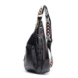 Fashionable PU Leather Waist Belt Bag Water-Proof Guitar Strap Sling Crossbody Fanny Pack for Summer