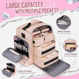 Travel Waterproof Cosmetic Storage Bag Zipper Closure 4 Detachable Boxes Jewelry Polyester Toiletry Makeup Case