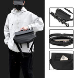 Men's Functional Crossbody Waist Bag for iPad Water-Repellent Light Multifunctional Chest Bag Fashionable Pu Cool Shoulder Back