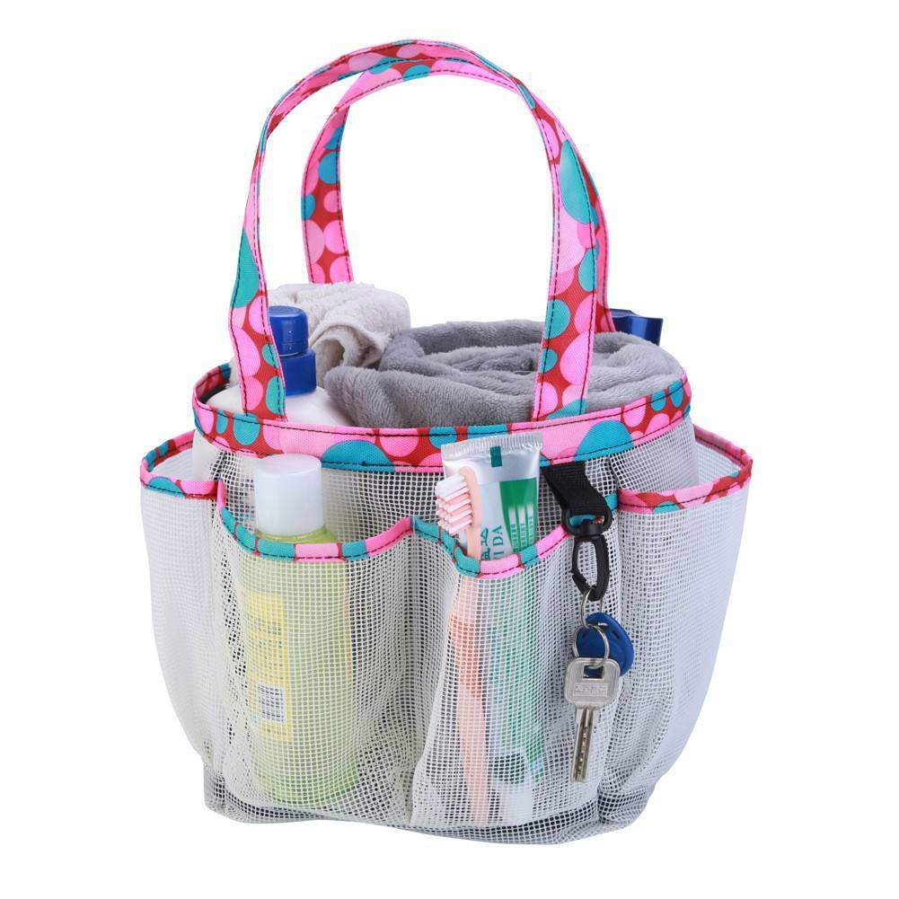 Hot Mesh Bathroom Storage Basket Multi Pocket Beach Swimming Bag Large Capacity Travel Shower Toiletry Net Tote Bag
