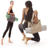 Portable Large Multifunctional Yoga Cotton Canvas Tote Bag for Women