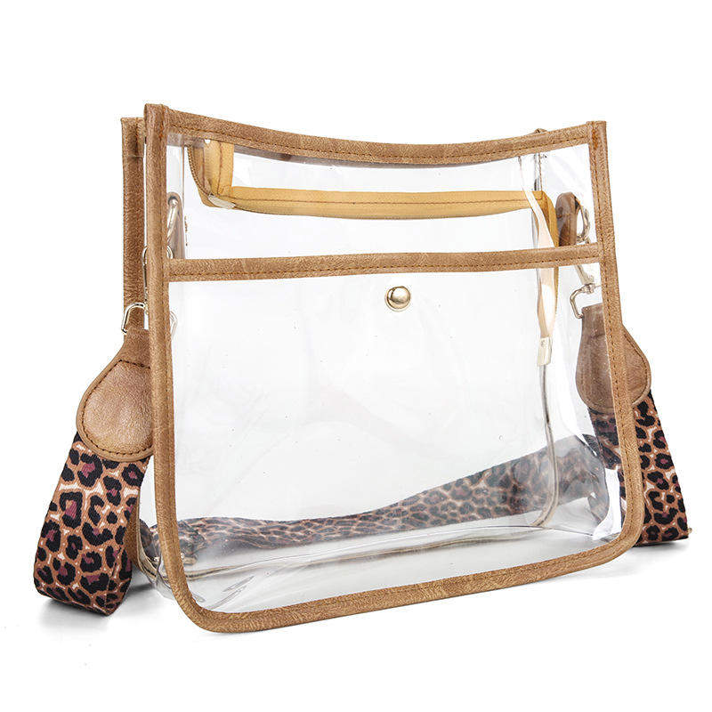 Women's Transparent PVC Crossbody Bag Hot Sale Clear Shoulder Messenger Purse with Strap for Summer Spring Autumn Seasons