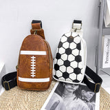 New Fashion PU Leather Women's Messenger Bag Softball Print Fanny Pack Crossbody Sling Chest Belt Bag