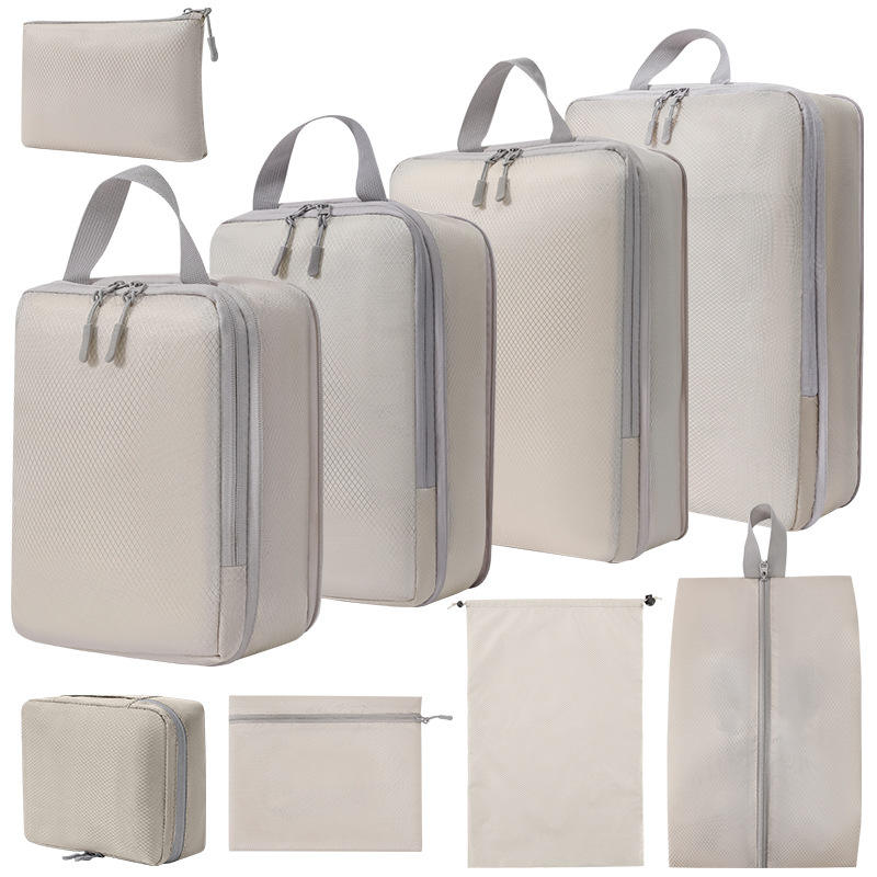 9-Piece Eco-Friendly PET Travel Packing Cubes Set Fashionable Multifunctional Luggage for Suitcases