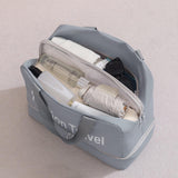 Travel Bag Large Capacity Handheld New Leather Film Swimming Dry Wet Separation Fitness Storage Zipper Geometric Letter