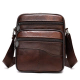 Men's High-End Trendy First-Layer Cowhide Genuine Leather Crossbody Bag Vertical Casual Fashionable Trendy