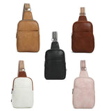 Small Men Sling Bag Crossbody Purse PU Leather Fanny Packs Shoulder Bag Leather High Quality Chest Bag