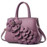 New PU Leather Flower Printed Women's Handbag Fashionable Zipper Closure Carteras Y Bolsos De Mujer for Summer Winter Use