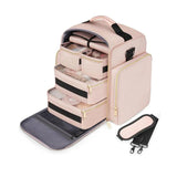 Travel Waterproof Cosmetic Storage Bag Zipper Closure 4 Detachable Boxes Jewelry Polyester Toiletry Makeup Case