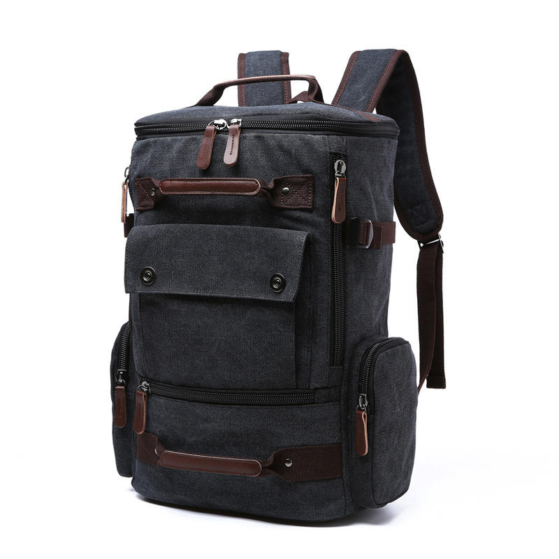 Men's Large Capacity Canvas Tactical Backpack Anti-Theft Oxford Cotton Soft Multi-Functional for Outdoor Casual Business Travel