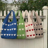 New High-End Exquisite Woolen Hand-Held Shoulder Bag Women's Fashion Cross-Border Knitted Woven Shopping Bag