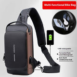 Men's Shoulder Bag Multifunction Anti Theft USB Messenger Pack Man Crossbody Cross Body Travel Sling Chest Bags Pack