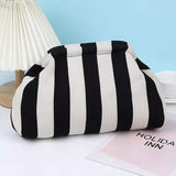 Versatile Striped Cloud Bag Fly-Woven Clutch Cross-Border Women's Open Closure Beach Commuting Bag with Polyester Lining Handbag