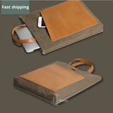 New Washed Kraft Paper Handheld Laptop Bag Felt Leather Microfiber Notebook Business Briefcase Stylish PLA Material Tote Bags