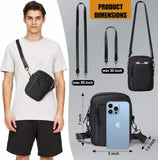 Magnetic Gym Crossbody Bag for Women and Men Oxford Polyester Lining Water Bottle Holder for Sports Work Travel