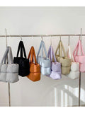 Herald Puffer Tote Bag for Women, Large Quilted Puffy Handbag Lightweight Satchel Purse for Work Travel Gym Shop