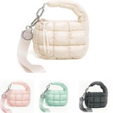 Makeup Pouch Custom Mini Handheld Storage Small Wrinkle Cloud Plaid Cotton Nylon Zipper Closure Casual Bags