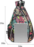 Colored Leaves Durable Large Capacity Waterproof Nylon Pickleball Sling Bag Pickleball Backpack for Women Men