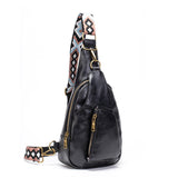 Fashionable PU Leather Waist Belt Bag Water-Proof Guitar Strap Sling Crossbody Fanny Pack for Summer