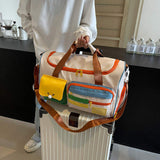 Handheld Travel Bag Short Trip Shoe Compartment Creative Geometric Oxford Casual Crossbody Gym Luggage Bag Fashionable New Bag