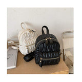 Ruched Ladies Embroidery Shoulder Chest Backpacks Pleated Women Softback School Backpack for Women Trendy Women Handle Knapsack