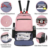 Tennis 2 Rackets Bag Sports Racket Backpack Large Capacity Travel Layered Storage Shoes Independent Badminton Backpack Bags