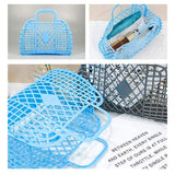 Personalized Vintage Foldable Waterproof PVC Beach Bag Jelly Basket Unisex Wedding Party Favor Bags
