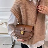 Fashion Acrylic Chain Messenger Shoulder Bag Pu Womens Bags Design Stone Saddle Handbags