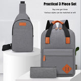 3 in 1 Usb Business Style Large Capacity Travel Leisure Laptop Backpack Set