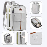 Waterproof Travel Backpack Oxford Women Waterproof 15Inch Laptop Schoolbag With Shoe Storage Travel Bag