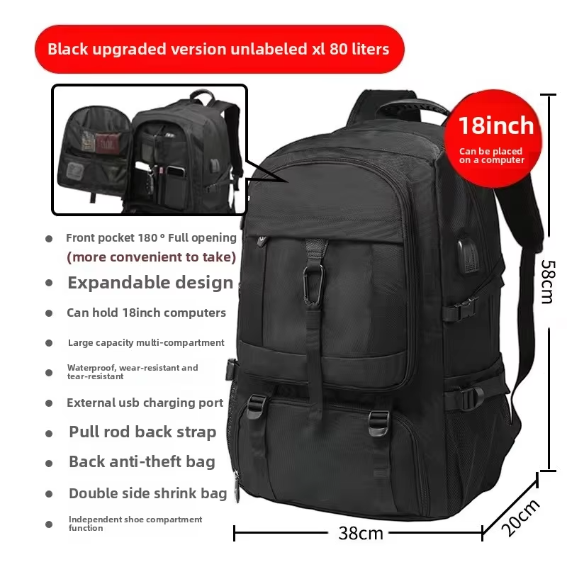 Women Large Capacity Makeup Foldable Tote Bag Custom Gym Backpack Duffle Kite Travel for Men