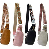 Designer Women's PU Leather Vintage Sling Bag Stylish Crossbody Waist Belt Purse Bohemian Straps Fashionable Lady's Saddle Bag