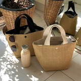 Luxury Bucket Countryside Straw Weaving Summer Sandal Vacation Knitted Beach Holiday Woven Bag Retro Leisure Portable Handbags