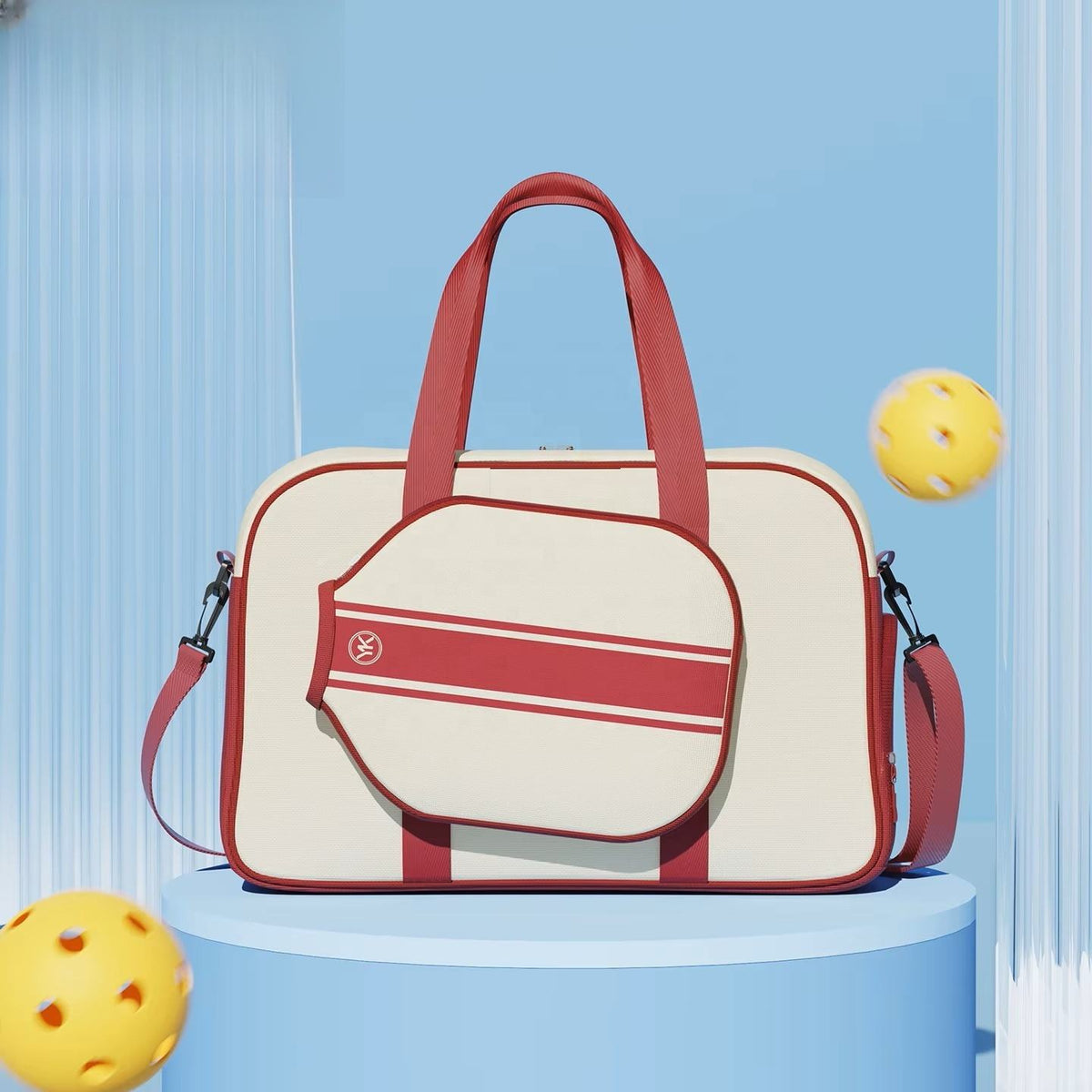Fashionable Pickleball Racket Bag with Dry Wet Separation Detachable Design Removable Badminton Multi-functional Storage Gym Bag