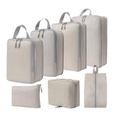 Unisex 7-Piece Travel Bag Set Durable Clothing Organizer Packing Cubes Zipper Stylish Fashionable Luggage