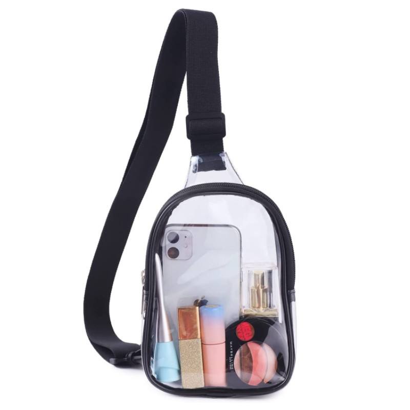 Outdoor Sports Waterproof Mini Crossbody Travel Shoulder Bag Makeup Bag Custom PVC Transparent Chest Bag